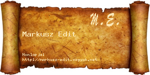 Markusz Edit névjegykártya